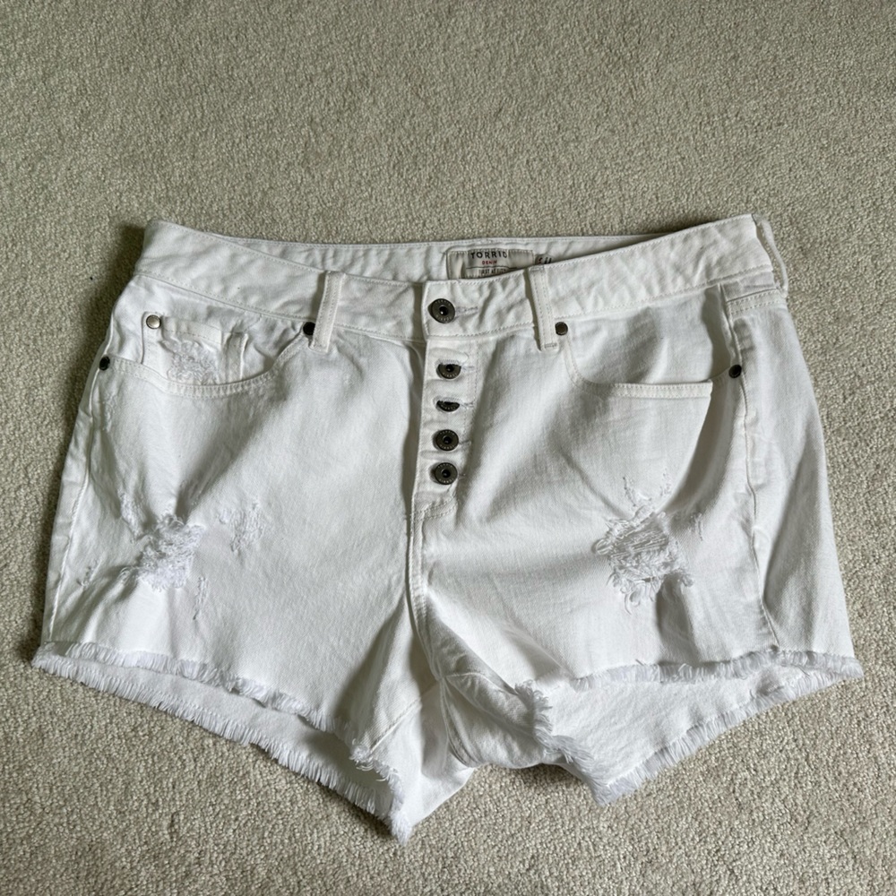 Torrid White Denim Shorts